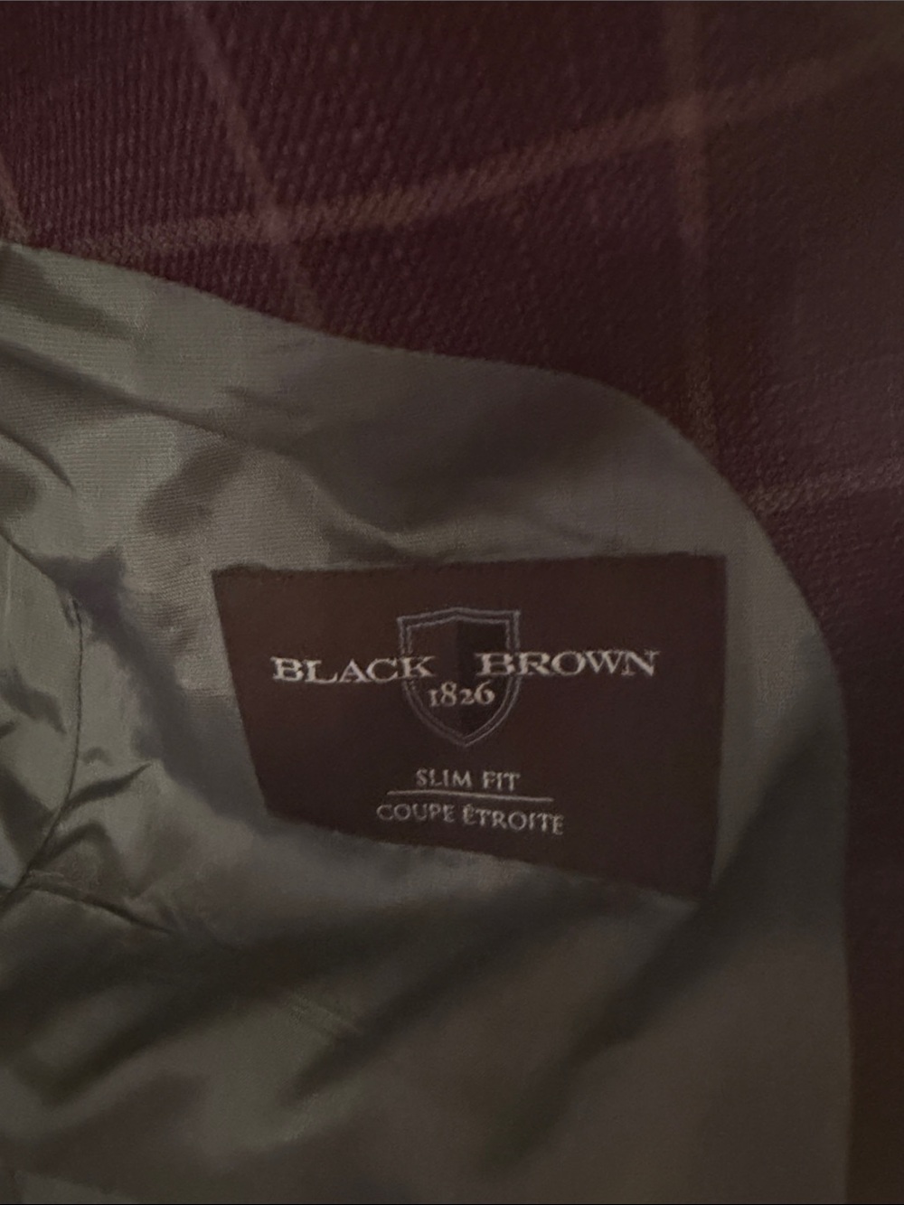 Black Brown 1826 Men's Windowpane Sport Coat in Plum - Picture 2 of 4